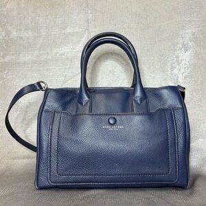 Marc Jacobs Large Leather Tote - Navy Blue